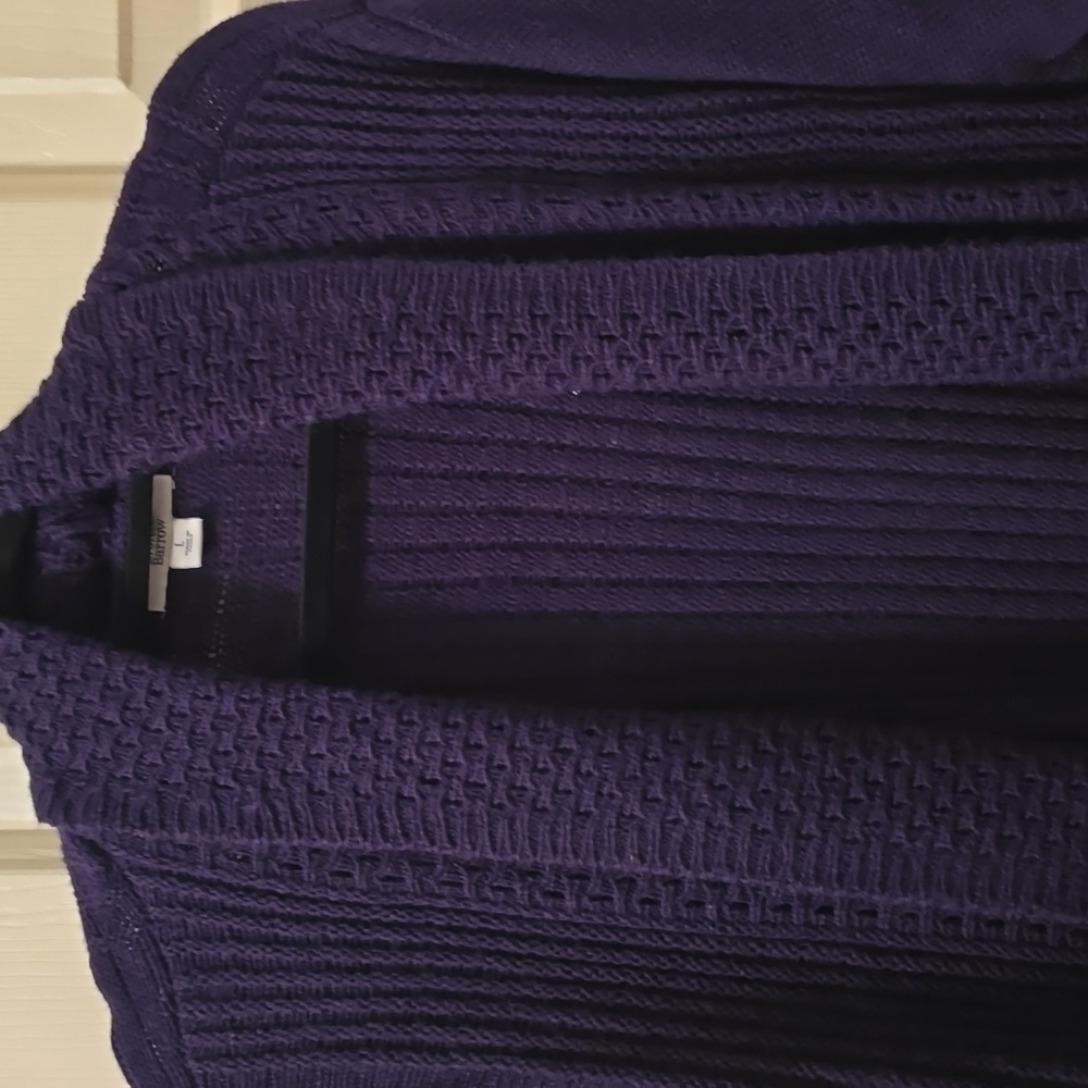 CROFT AND BARROW BRAND WOMEN'S NAVY BLUE OPEN CARDIGAN SWEATER SIZE LARGE
